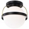 Nuvo Lakeshore 1-Light Medium Flush Matte Black & Natural Brass White Opal Glass 60/7771 - alternate 7